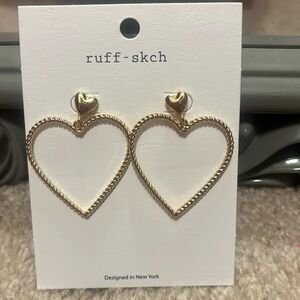 Ruff-Skch Heart Earrings